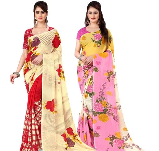 Checkout this latest Sarees
Product Name: *Pooja Fashion Printed daily wear Georgette saree with Blouse Piece(Pack of 2)*
Saree Fabric: Georgette
Blouse: Running Blouse
Blouse Fabric: Georgette
Pattern: Printed
Blouse Pattern: Printed
Net Quantity (N): Pack of 2
Sizes: 
Free Size (Saree Length Size: 5.2 m, Blouse Length Size: 0.8 m) 
Country of Origin: India
Easy Returns Available In Case Of Any Issue


SKU: COMBO_AS_1080_1301
Supplier Name: Pooja Fashion Collection

Code: 955-16128751-6801

Catalog Name: Charvi Fabulous Sarees
CatalogID_3206790
M03-C02-SC1004