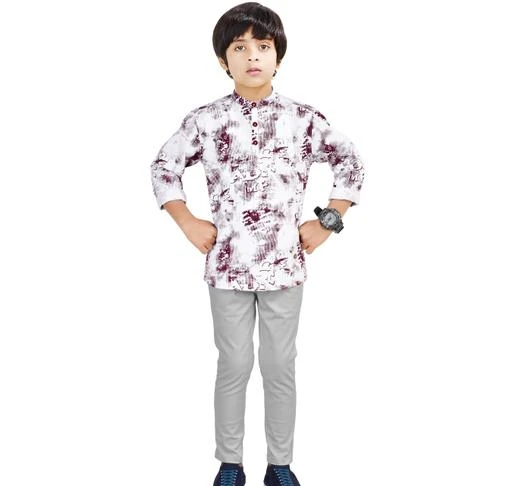 Checkout this latest Clothing Set
Product Name: *Made In The Shade Boy's Cotton Short Graphic Print Maroon White Kurta and Solid Light Grey Trouser Set, 100% Cotton*
Top Fabric: Cotton
Bottom Fabric: Cotton
Sleeve Length: Long Sleeves
Top Pattern: Printed
Bottom Pattern: Solid
Add-Ons: No Add Ons
Sizes:
4-5 Years (Top Chest Size: 13.5 in, Top Length Size: 19 in, Bottom Length Size: 25 in) 
12-13 Years, 14-15 Years
Country of Origin: India
Easy Returns Available In Case Of Any Issue


SKU: b-writing_kurta_light_grey_pant_4-5yrs
Supplier Name: SHIDHANTHA TRADING COMPANY

Code: 938-16133074-6132

Catalog Name: Flawsome Classy Boys Top & Bottom Sets
CatalogID_3207687
M10-C32-SC1182