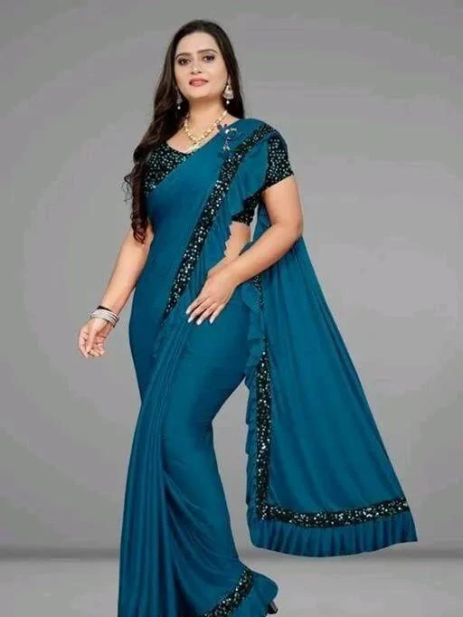  Ready To Wear Party Wear Saree Lycra Saree Party Wear