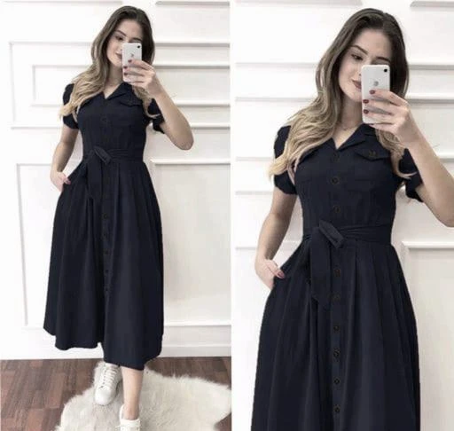 Checkout this latest Dresses
Product Name: *Classy Elegant Women Dresses*
Fabric: Rayon
Sleeve Length: Short Sleeves
Pattern: Dyed/ Washed
Net Quantity (N): 1
Sizes:
S (Bust Size: 36 in, Length Size: 52 in) 
M (Bust Size: 38 in, Length Size: 52 in) 
L (Bust Size: 40 in, Length Size: 52 in) 
XL (Bust Size: 42 in, Length Size: 52 in) 
XXL (Bust Size: 44 in, Length Size: 52 in) 
Country of Origin: India
Easy Returns Available In Case Of Any Issue


SKU: G-SELFI-BLACK 
Supplier Name: Gufrina ® DESINGER

Code: 053-16291687-9651

Catalog Name: Urbane Fashionable Women Dresses
CatalogID_3243976
M04-C07-SC1025