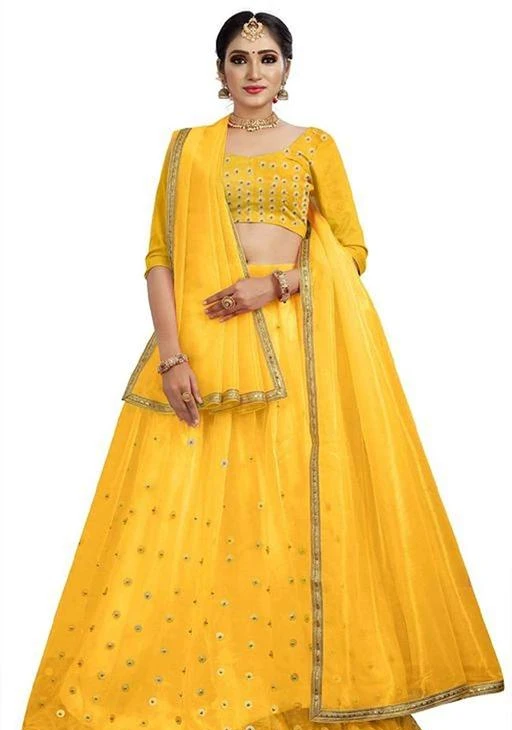 Checkout this latest Lehenga
Product Name: *Aishani Pretty Women Lehenga*
Topwear Fabric: Silk
Bottomwear Fabric: Net
Dupatta Fabric: Net
Set type: Choli And Dupatta
Top Print or Pattern Type: Solid
Bottom Print or Pattern Type: Solid
Dupatta Print or Pattern Type: Lace
Sizes: 
Semi Stitched (Lehenga Waist Size: 44 in, Lehenga Length Size: 44 in, Duppatta Length Size: 2.1 in) 
Un Stitched, Free Size
Country of Origin: India
Easy Returns Available In Case Of Any Issue


Catalog Rating: ★3.9 (101)

Catalog Name: Trendy Pretty Women Lehenga
CatalogID_3246721
C74-SC1005
Code: 544-16302639-8721