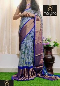 Roop Sundari Sarees Women's Chiffon Brasso Printed Saree