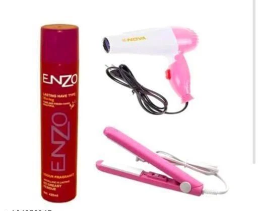  - Combo Of Professional Enzo Hair Serumhair Drayarhair  Straightenar /
