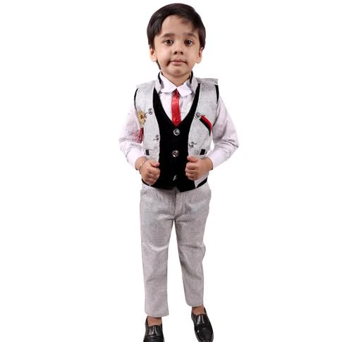 Checkout this latest Clothing Set
Product Name: *Perfecto Ethnic/ Kids Wear Clothing Set: 3 Piece
Suit Set with Cotton Shirt, Pant, Waistcoat for Boys
(Article No. 688), Color-Grey*
Top Fabric: Cotton
Bottom Fabric: Hosiery Cotton
Sleeve Length: Long Sleeves
Top Pattern: Printed
Bottom Pattern: Solid
Net Quantity (N): Single
Add-Ons: No Add Ons
Sizes:
12-18 Months, 2-3 Years, 3-4 Years, 4-5 Years, 5-6 Years, 6-7 Years, 7-8 Years
Country of Origin: India
Easy Returns Available In Case Of Any Issue


SKU: AA688-Grey
Supplier Name: Yash Global Industries-

Code: 943-16718855-7611

Catalog Name: Tinkle Stylus Boys Top & Bottom Sets
CatalogID_3342205
M10-C32-SC1182