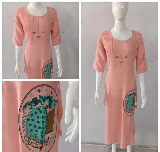 Checkout this latest Kurtis
Product Name: *Fancy Women Rayon Flex A-line Kurta with thread work*
Fabric: Cotton
Sleeve Length: Three-Quarter Sleeves
Pattern: Embroidered
Combo of: Single
Sizes:
M (Bust Size: 38 in, Size Length: 46 in) 
L (Bust Size: 40 in, Size Length: 46 in) 
XL (Bust Size: 42 in, Size Length: 46 in) 
XXL (Bust Size: 44 in, Size Length: 46 in) 
Country of Origin: India
Easy Returns Available In Case Of Any Issue


SKU: Rayon
Supplier Name: 4U Creation

Code: 243-16791788-0501

Catalog Name: Women Cotton A-line Stripe Kurti
CatalogID_3358055
M03-C03-SC1001
.