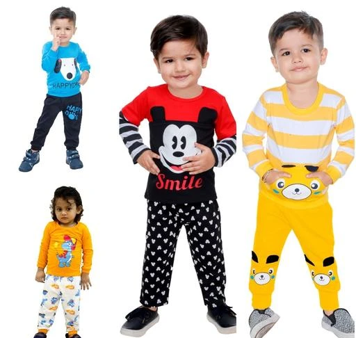 Checkout this latest Clothing Set
Product Name: *Flawsome Classy Boys Top & Bottom Sets*
Top Fabric: Cotton
Bottom Fabric: Cotton
Sleeve Length: Long Sleeves
Top Pattern: Printed
Bottom Pattern: Printed
Multipack: Pack Of 4
Add-Ons: No Add Ons
Sizes:
6-12 Months, 1-2 Years (Top Chest Size: 22.5 in, Top Length Size: 15.5 in, Bottom Waist Size: 15 in, Bottom Length Size: 18.5 in) 
2-3 Years, 3-4 Years, 4-5 Years, 5-6 Years
Country of Origin: India
Easy Returns Available In Case Of Any Issue


SKU: RTY506_RTR507_RTB515_RTO504_____XXX
Supplier Name: Reyansh Creations

Code: 9731-16808253-0504

Catalog Name: Flawsome Classy Boys Top & Bottom Sets
CatalogID_3361908
M10-C32-SC1182