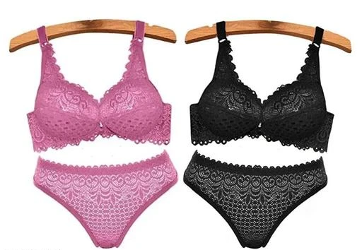 Womens Sexy Lingerie Set for Honeymoon Sex, Lace Lingerie Set for Honymoon,  Bridal Bra Panty Set and Swimwear(Pink)