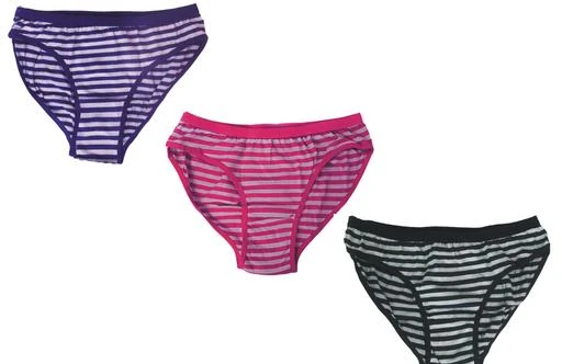  Womens Daily Wear Uniqe Stripe Panties 100 Cotton Pack
