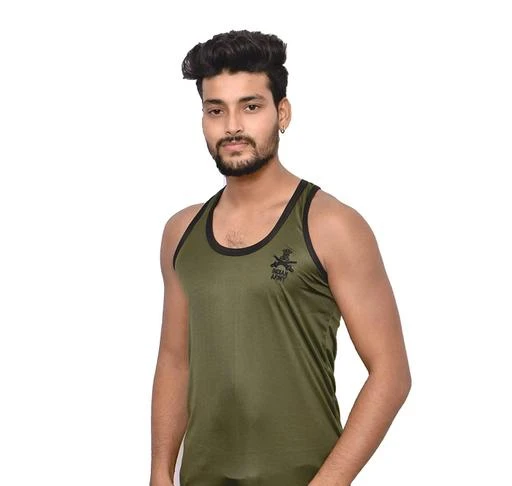 Army Black Baniyan/ Sando/Vest (Pack of 2) for Men