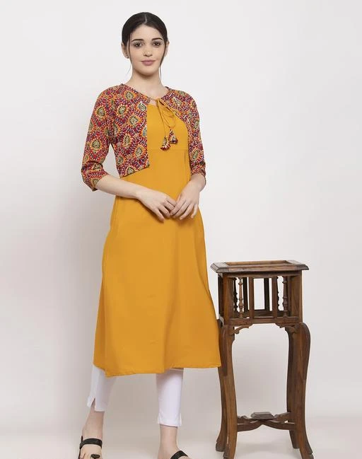 Checkout this latest Kurtis
Product Name: *Women Crepe Jacket Kurta Solid Yellow Kurti *
Fabric: Crepe
Pattern: Solid
Combo of: Single
Sizes:
M (Bust Size: 38 in, Size Length: 46 in) 
L (Bust Size: 40 in, Size Length: 46 in) 
XL (Bust Size: 42 in, Size Length: 46 in) 
XXL (Bust Size: 44 in, Size Length: 46 in) 
Country of Origin: India
Easy Returns Available In Case Of Any Issue


SKU: TDC4045YLW1X
Supplier Name: ALCC

Code: 814-16955338-0021

Catalog Name: Laayna Women Crepe Jacket Kurta Solid Yellow Kurti
CatalogID_3398689
M03-C03-SC1001