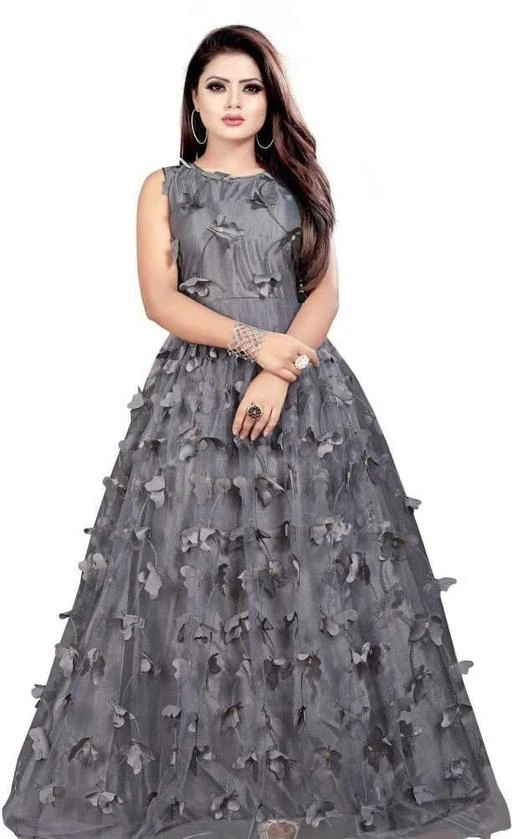 Fcity In Vrunda Fashion Embroidered Net Semi Stitched Anarkali Gown