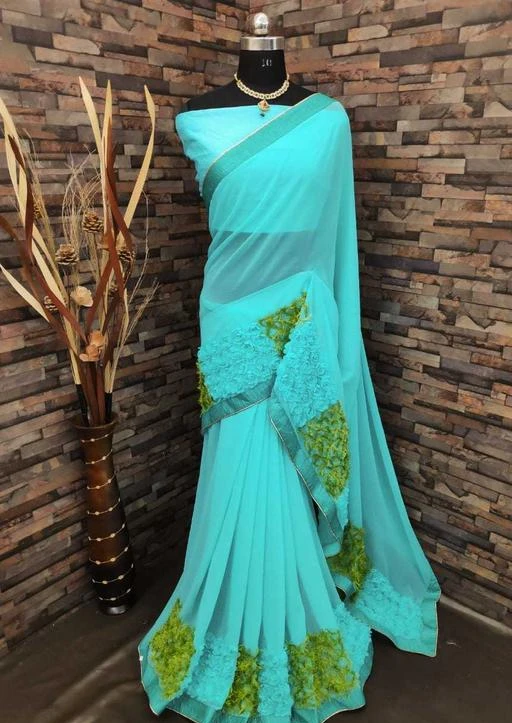 Fcity In Shree Sanskruti Sky Blue Color Pure Georgette Bollywood Designer