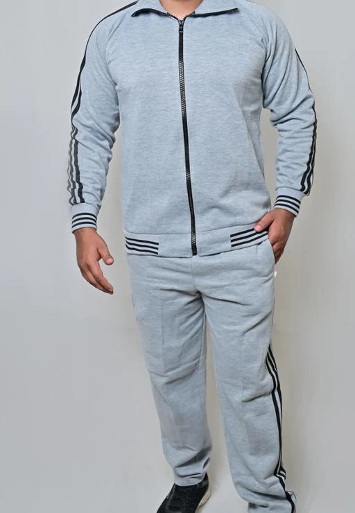  Men Light Grey Cotton Warm Tracksuit Grey / Designer