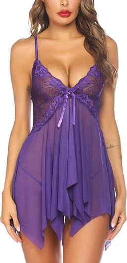 MK STYLISH Honeymoon Combo Pack bra panty, Women Babydoll Nightwear