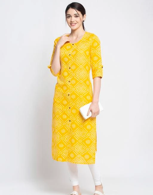 Checkout this latest Kurtis
Product Name: *Women Cotton Straight Printed Yellow Kurti*
Fabric: Cotton
Sleeve Length: Three-Quarter Sleeves
Pattern: Printed
Combo of: Single
Sizes:
L (Bust Size: 40 in, Size Length: 46 in) 
XL (Bust Size: 42 in, Size Length: 46 in) 
XXL (Bust Size: 44 in, Size Length: 46 in) 
Country of Origin: India
Easy Returns Available In Case Of Any Issue


Catalog Name: Women Cotton Straight Printed Yellow Kurti
CatalogID_3432937
Code: 000-17100249

.
