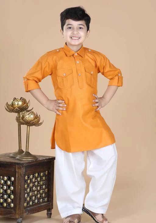 fcity.in Kids Pathani Suit Kurta Set Modern Fancy Kids Kurta Sets