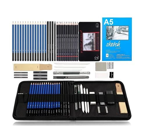 Buy KANBI 42 pcs Professional Drawing Sketching Artist Art Tool Kit Art  Supplies for Sketching Pencil Shading  Gift for Kids Adults Beginner  Graphite Charcoal Pencils Set for Artists Black Online at