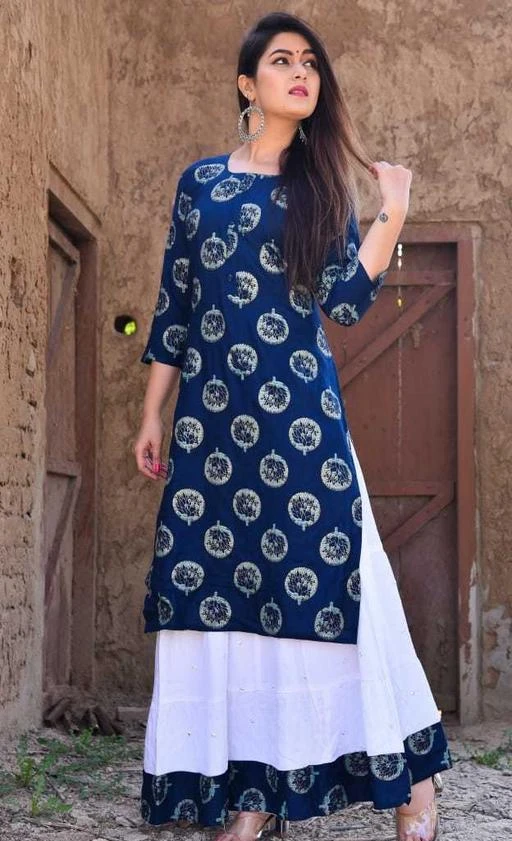 kurti with white skirt