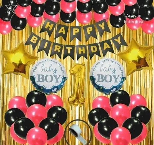 Birthday Combo pack Golden Red theme/party decor / Birthday party