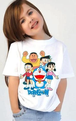 Doraemon t-shirt, cartoon character t-shirt, t-shirt for girls