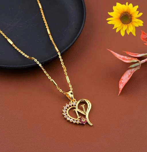 Buy Checkout This Latest Pendants Lockets Product Name N Letter Locket Pendants And Lockets Chain Alphabet Name Necklace For Rs296 Cod And Easy Return Available