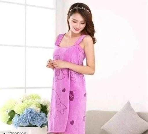 Checkout this latest Bath & Beach Towels_0-500
Product Name: *Supersoft Microfiber Women/Girls Bath Towel/Bath Robe - Purple*
Material: Microfibre
Print or Pattern Type: 3d Printed
Multipack: 1
Sizes: 
Free Size (Length Size: 54 in Width Size: 27 in)
Country of Origin: India
Easy Returns Available In Case Of Any Issue


SKU: 101-4
Supplier Name: Cotton Bolls Textiles

Code: 582-17395192-078

Catalog Name: Elite Alluring Bath Towels
CatalogID_3503015
M08-C24-SC2534