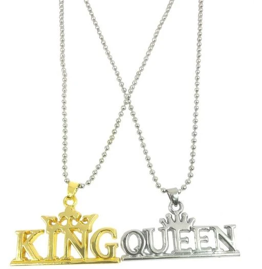 Buy Checkout This Latest Pendants Lockets Product Name Uniqon Valentine S Day Special Metal Stainless Steel Golden Silver King And Queen Romantic Love Couple 2 In 1 Beautiful Duo Locket Pendant