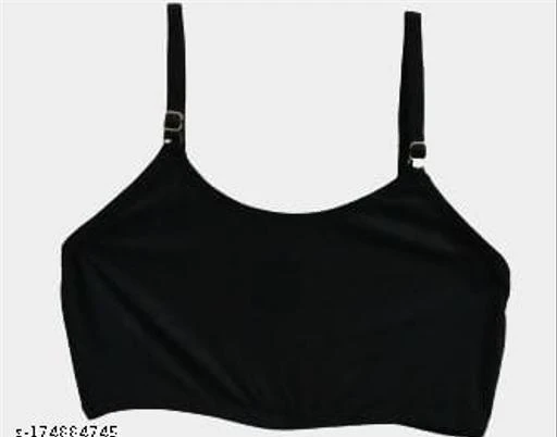 Plain Lycra Cotton Black Solid Camisole at Rs 90/piece in Indore