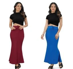  Trendy Saree Shape Wear Peticoat With Side Slit / Fancy Women