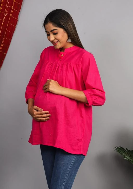 Checkout this latest Dresses
Product Name: *Zamaisha Fancy Cotton Stylish Maternity Wear Women's Top*
Fabric: Cotton
Sleeve Length: Three-Quarter Sleeves
Pattern: Solid
Multipack: 1
Sizes: 
L (Bust Size: 40 in, Length Size: 30 in, Hip Size: 41 in, Waist Size: 41 in) 
XL (Bust Size: 42 in, Length Size: 30 in, Hip Size: 43 in, Waist Size: 43 in) 
XXL (Bust Size: 44 in, Length Size: 30 in, Hip Size: 45 in, Waist Size: 45 in) 
Country of Origin: India
Easy Returns Available In Case Of Any Issue


SKU: ZM83#~Pink
Supplier Name: ZAMAISHA

Code: 483-17573558-549

Catalog Name: Women Maternity Topwear
CatalogID_3544685
M04-C53-SC1825