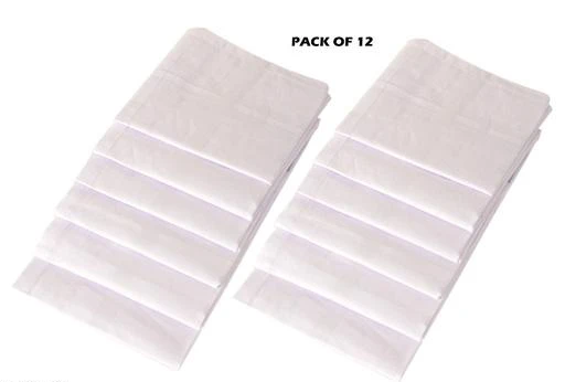 Checkout this latest Hankerchiefs
Product Name: *12 Piece Classic White 100% Cotton Men's Handkerchiefs*
Material: Cotton
Pattern: Solid
Net Quantity (N): 12
Sizes: 
Free Size (Length Size: 17 in, Width Size: 17 in) 
Country of Origin: India
Easy Returns Available In Case Of Any Issue


SKU: HK02_2
Supplier Name: Shop4Sure

Code: 552-17613155-987

Catalog Name: Casual Trendy Men Handkerchief
CatalogID_3556424
M06-C57-SC1230