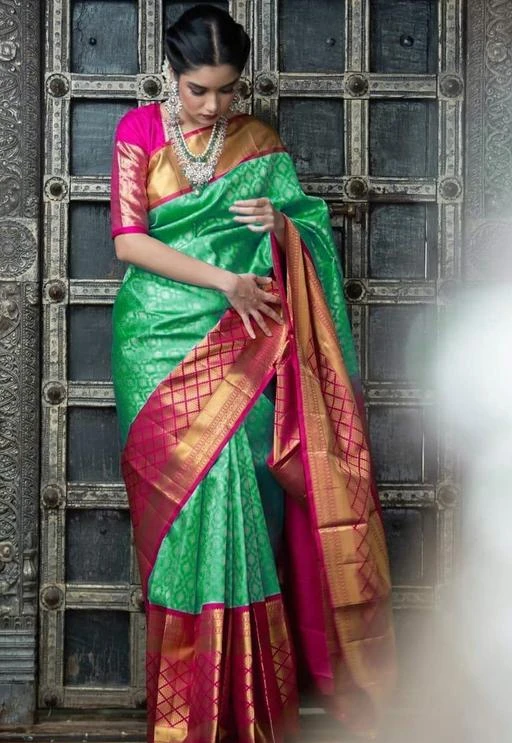 Checkout this latest Sarees
Product Name: *Aagyeyi Graceful Sarees*
Saree Fabric: Kanjeevaram Silk
Blouse: Separate Blouse Piece
Blouse Fabric: Kanjeevaram Silk
Pattern: Zari Woven
Blouse Pattern: Same as Border
Net Quantity (N): Single
Sizes: 
Free Size (Saree Length Size: 5.5 m, Blouse Length Size: 0.8 m) 
Country of Origin: India
Easy Returns Available In Case Of Any Issue


SKU: 06NF1782 ROYAL ELEGANT
Supplier Name: SHREE KASTBHANJAN FASHION

Code: 387-17690124-3912

Catalog Name: Aagyeyi Graceful Sarees
CatalogID_3574728
M03-C02-SC1004