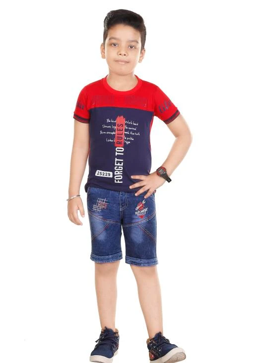 Checkout this latest Clothing Set
Product Name: *Tinkle Funky Boys Top & Bottom Sets*
Top Fabric: Cotton
Bottom Fabric: Denim
Sleeve Length: Short Sleeves
Top Pattern: Printed
Bottom Pattern: Solid
Multipack: Single
Sizes:
18-24 Months (Top Chest Size: 11 in, Top Length Size: 15 in, Bottom Waist Size: 17 in, Bottom Length Size: 12 in) 
2-3 Years (Top Chest Size: 12 in, Top Length Size: 15.5 in, Bottom Waist Size: 18 in, Bottom Length Size: 12 in) 
3-4 Years (Top Chest Size: 12.5 in, Top Length Size: 17 in, Bottom Waist Size: 19 in, Bottom Length Size: 13 in) 
4-5 Years (Top Chest Size: 13 in, Top Length Size: 18 in, Bottom Waist Size: 20 in, Bottom Length Size: 14 in) 
5-6 Years (Top Chest Size: 13.5 in, Top Length Size: 19 in, Bottom Waist Size: 22 in, Bottom Length Size: 15 in) 
6-7 Years (Top Chest Size: 14 in, Top Length Size: 19.5 in, Bottom Waist Size: 23 in, Bottom Length Size: 16 in) 
7-8 Years (Top Chest Size: 15 in, Top Length Size: 21 in, Bottom Waist Size: 24 in, Bottom Length Size: 17 in) 
Country of Origin: India
Easy Returns Available In Case Of Any Issue


Catalog Rating: ★4.3 (44)

Catalog Name: Tinkle Elegant Boys Top & Bottom Sets
CatalogID_3600765
C59-SC1182
Code: 555-17802540-5961