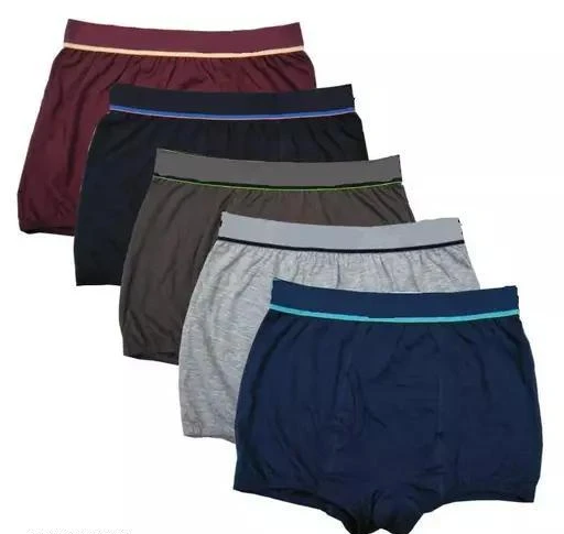 Pack Of 5 - Mens Underpant Comfy Cotton Mini Trunks Underwear