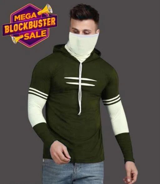 Buy Men's Full Sleeves Hoodie T-shirts For Regular Use (MUSTARD