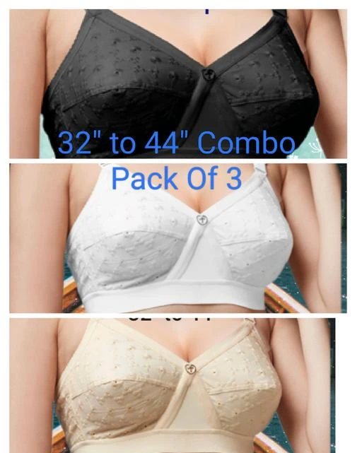  Chicken Bra Combo Pack Of 3 Double Cloth Cotton Fabric Non Padded
