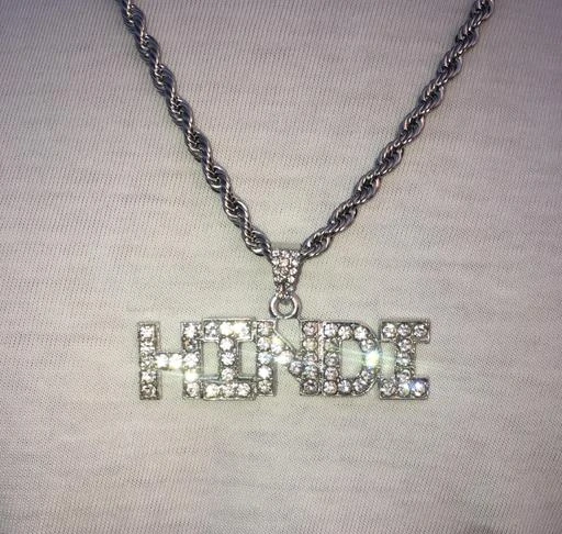 Mc stan Rupees pendant with stainless steel chain iced out