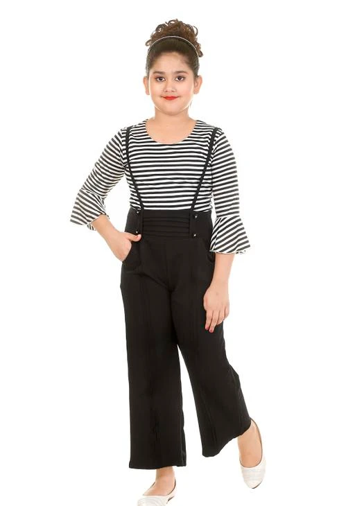  Black Cotton Blend Dungarees / Tinkle Trendy Kids Dungarees