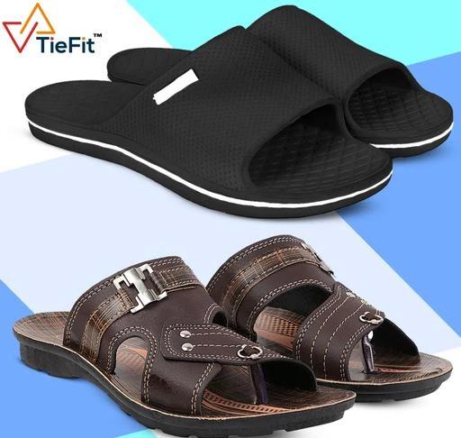 fcity.in Tiefit Men Ultra Soft Slide Fashion Slipper Combo Pack