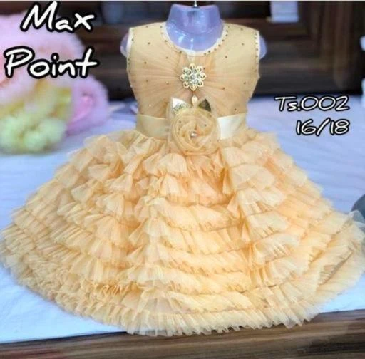 Buy Mark  Mia Sleeveless Embroidered Party Frock Golden for Girls  67Years Online in India Shop at FirstCrycom  13126988