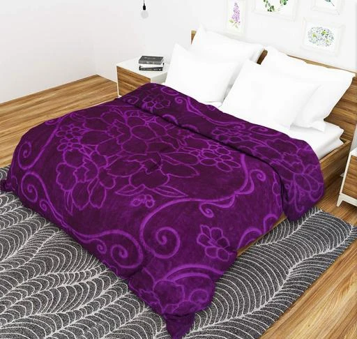 Solid Plush Polyester 1 Double Blanket