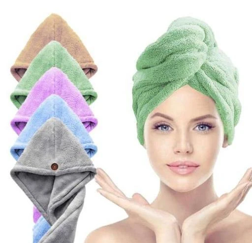 Microfiber Hair Drying Towel with Button  Hair Towel Original Magic  Instant Hair Dry Wrap for Women Rapid Drying Hair Buy Online at Best  Prices in Pakistan  Darazpk