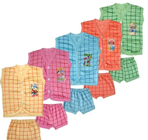 Checkout this latest Clothing Set
Product Name: *Honey Baby Boy's and Baby Girl's Cotton Clothing Set Pack of 5*
Top Fabric: Cotton
Bottom Fabric: Cotton
Multipack: Pack Of 5
Sizes:
0-3 Months, 0-6 Months, 3-6 Months
Country of Origin: India
Easy Returns Available In Case Of Any Issue


Catalog Rating: ★3.9 (71)

Catalog Name: Tinkle Funky Girls Top & Bottom Sets
CatalogID_3716381
C62-SC1147
Code: 904-18284983-948