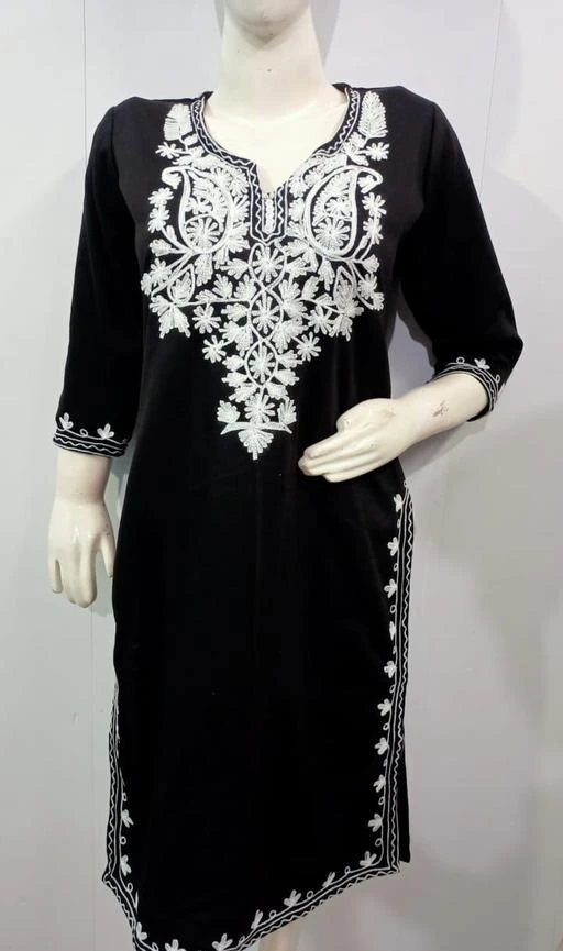 Buy Shereen Women Off White Embroidered Woolen Kurti (S) Online at Best  Prices in India - JioMart.