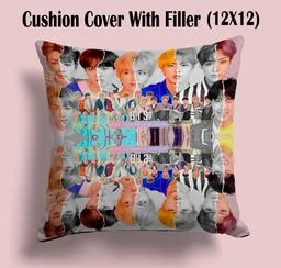 NH10 DESIGNS Soft and Comfortable Microfiber Filled Polyester (12x12) inch  Pillow Cushion Filler For Sofa, Bed