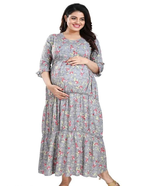 Checkout this latest Dresses
Product Name: *Trendy Partywear Women Maternity Dresses*
Fabric: Rayon
Sleeve Length: Three-Quarter Sleeves
Pattern: Printed
Net Quantity (N): 1
Sizes: 
M (Bust Size: 36 in, Length Size: 56 in) 
L (Bust Size: 38 in, Length Size: 56 in) 
Country of Origin: India
Easy Returns Available In Case Of Any Issue


SKU: MAMGRYFLWPRNTD1972
Supplier Name: Mamma's Maternity

Code: 3431-18369677-9804

Catalog Name: Trendy Fabulous Women Maternity Feeding Dresses
CatalogID_3736797
M04-C53-SC1031