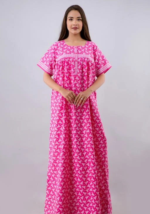 Checkout this latest Gowns
Product Name: *SKY SHOPPIE Women Cotton Maxi Gown*
Fabric: Cotton
Sleeve Length: Short Sleeves
Pattern: Printed
Multipack: 1
Sizes:
L (Bust Size: 40 in, Length Size: 54 in) 
XL (Bust Size: 42 in, Length Size: 54 in) 
XXL (Bust Size: 44 in, Length Size: 59 in) 
Country of Origin: India
Easy Returns Available In Case Of Any Issue


Catalog Rating: ★3.9 (92)

Catalog Name: Women's Cotton Maxi Gowns
CatalogID_3736856
C79-SC1289
Code: 953-18369874-2901