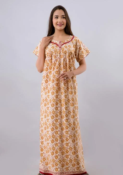 Checkout this latest Gowns
Product Name: *SKY SHOPPIE Women Cotton Maxi Gown*
Fabric: Cotton
Sleeve Length: Short Sleeves
Pattern: Printed
Multipack: 1
Sizes:
XXL (Bust Size: 44 in, Length Size: 59 in) 
Country of Origin: India
Easy Returns Available In Case Of Any Issue


Catalog Rating: ★4 (67)

Catalog Name: Women's Cotton Maxi Gowns
CatalogID_3736856
C79-SC1289
Code: 563-18369877-2901