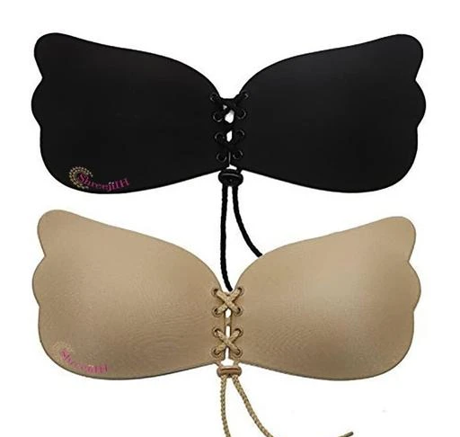 Push Up Invisible Bra For Women, 2 Pack Reusable Backless Strapless