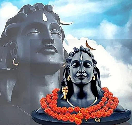 4.5 inch Adiyogi Statue with Rudraksha Mala for Car Accessories